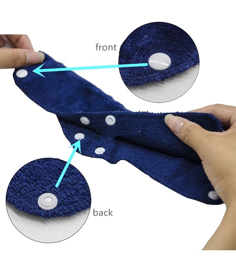 5 Pcs Reusable Sweat Absorbing Bands For Hard Hats Blue Liners Washable Foldable Safety Gear Winter Hat Wraps Forehead Warmth - Image 2