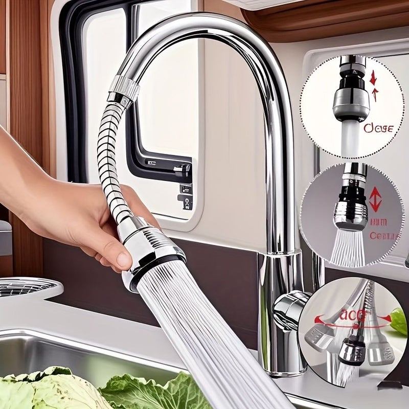 360 Degree Swivel Kitchen Faucet Spray Head Silvery Anti Splash Water Saving - Image 1