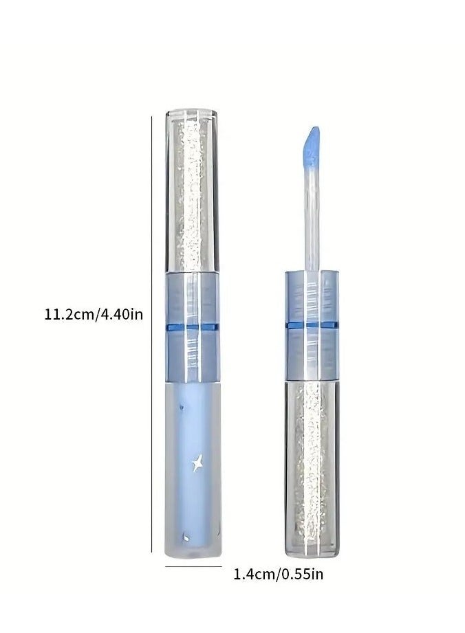 Cappuvini Double-headed Liquid Eyeshadow Eyeliner Pen, Matte Sequins Pearly Glitter Eye Makeup, Eyelid Under Crease Brightening Liquid Teardrop Makeup For Music Festival #02 - Image 2
