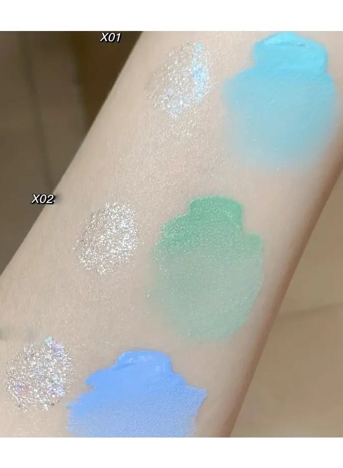 Cappuvini Double-headed Liquid Eyeshadow Eyeliner Pen, Matte Sequins Pearly Glitter Eye Makeup, Eyelid Under Crease Brightening Liquid Teardrop Makeup For Music Festival #02 - Image 4