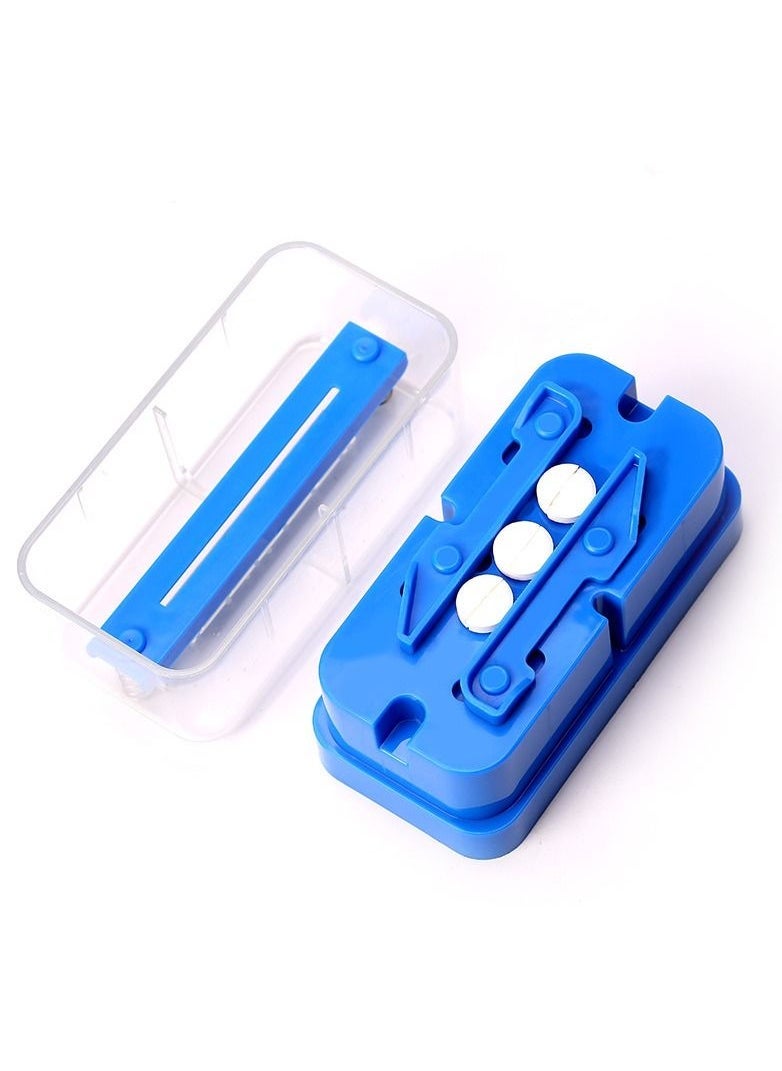 Pill Splitter, 1/2 1/4 Accurate Even Cut for Round Oblong Pills, Multifunctional Pills Divider Dispenser, Cutter for Vitamins, Big & Small Pills, and Medication, Transparent Portable Pill Cutter Box