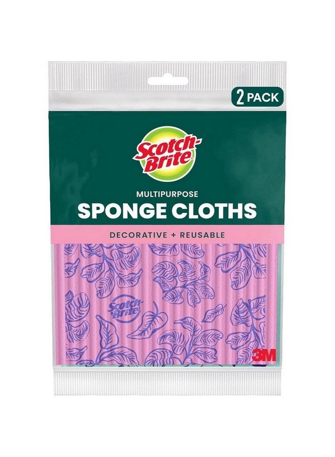 Scotch Brite 2-Piece Printed Decorative Reusable Multipurpose Sponge Cloth Multicolour 20.9 x 18.4 x 1.6 cm 7100337103 - Image 1