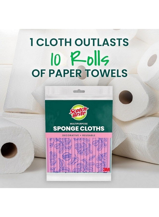 Scotch Brite 2-Piece Printed Decorative Reusable Multipurpose Sponge Cloth Multicolour 20.9 x 18.4 x 1.6 cm 7100337103 - Image 4