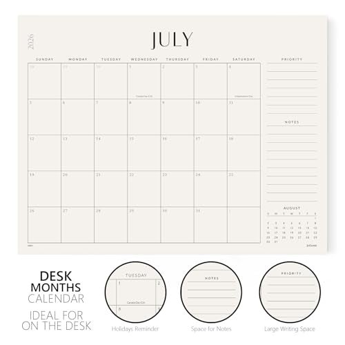 Jotsome Large Desk Calendar 2026-2027, Desk Pad Calendar From Now to June 2027 22x17 inch, Desk Blotter Calendar for Home and Office, Easy Planning (Beige, 17" x 22") - Image 3