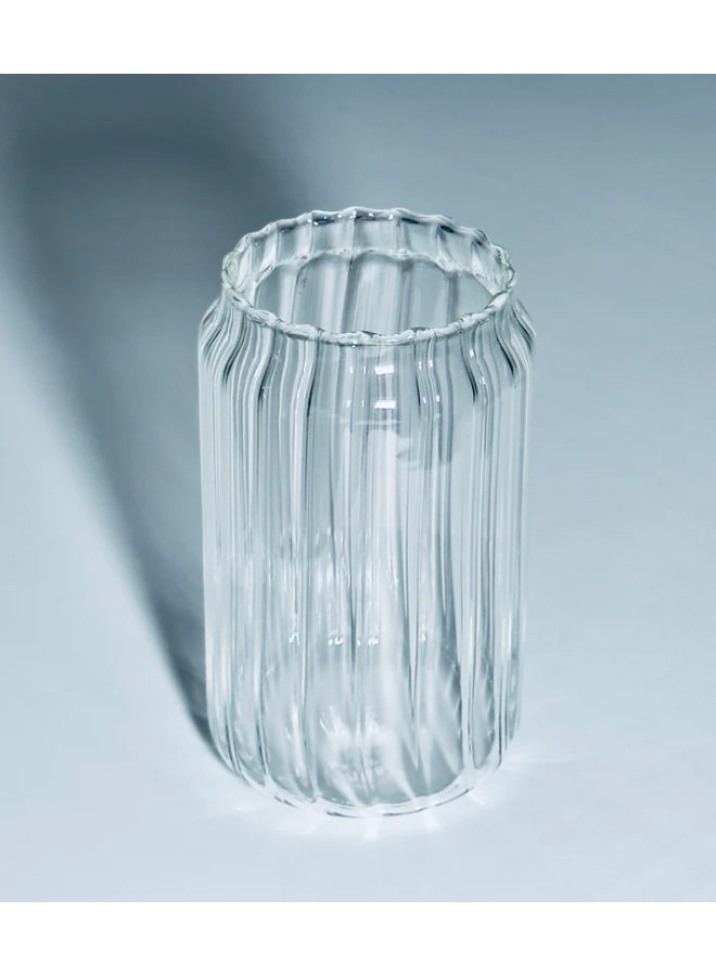 كأس زجاجي صغير بتصميم Curtain Glass أنيق | مثالي للمشروبات الباردة والتقديم العصري - Image 2