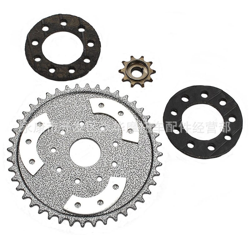 Yan Hua 44T Sprocket Kit for 2-Stroke 60cc/80cc Bicycle Engine Modification with Rubber Pad and Small Sprocket - Image 1