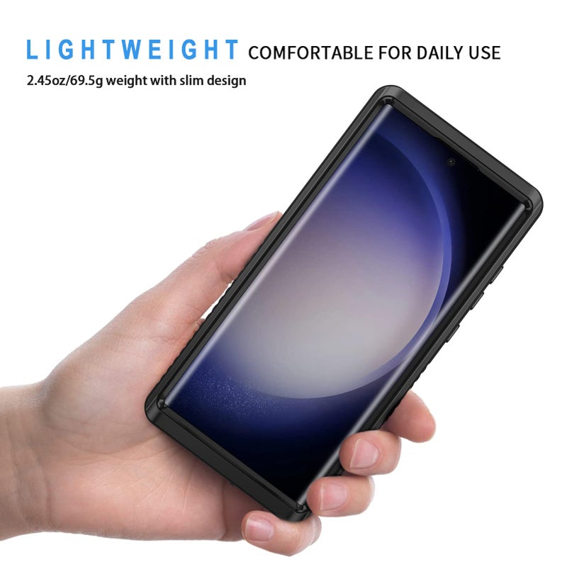 Lanhiem for Samsung S23 Ultra Phone Case, IP68 Waterproof Dustproof, Built-in Screen Protector, Rugged Full Body Shockproof Protective Cover for Samsung Galaxy S23 Ultra 5G, Black - Image 2