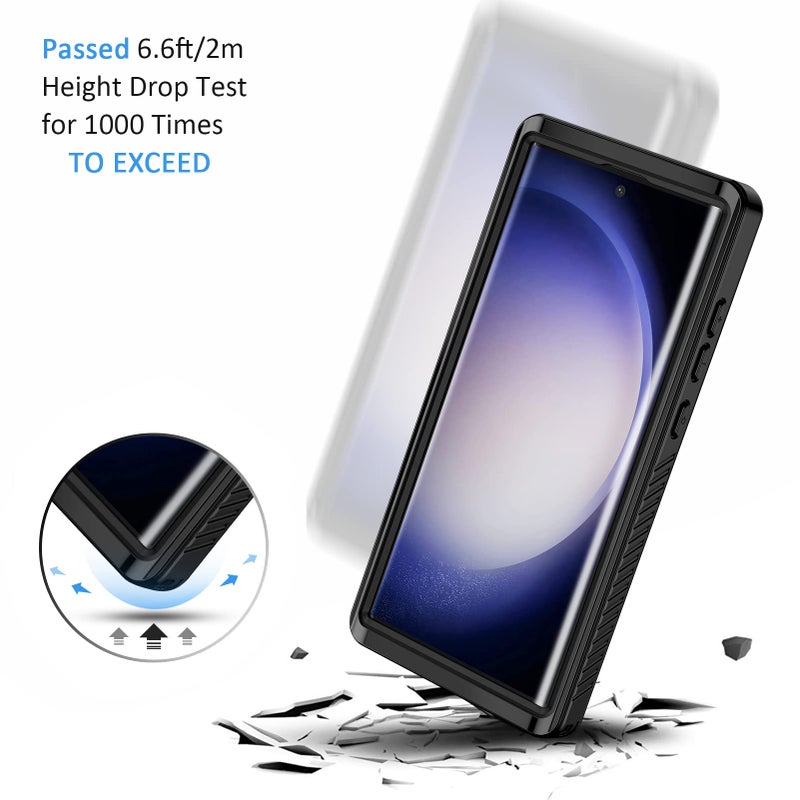 Lanhiem for Samsung S23 Ultra Phone Case, IP68 Waterproof Dustproof, Built-in Screen Protector, Rugged Full Body Shockproof Protective Cover for Samsung Galaxy S23 Ultra 5G, Black - Image 5