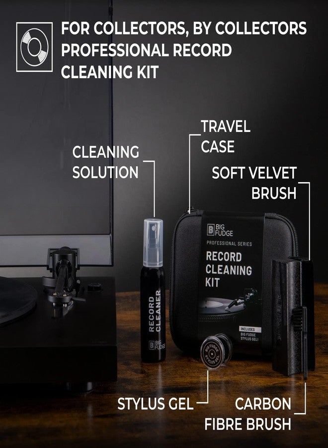 BIG FUDGE Professional Series Vinyl Record Cleaner Kit - Vinyl Record Cleaning Kit Includes Vinyl Record Brush Cleaning Fluid, Stylus Gel, Brush for Velvet, Padded Storage Case - Image 2