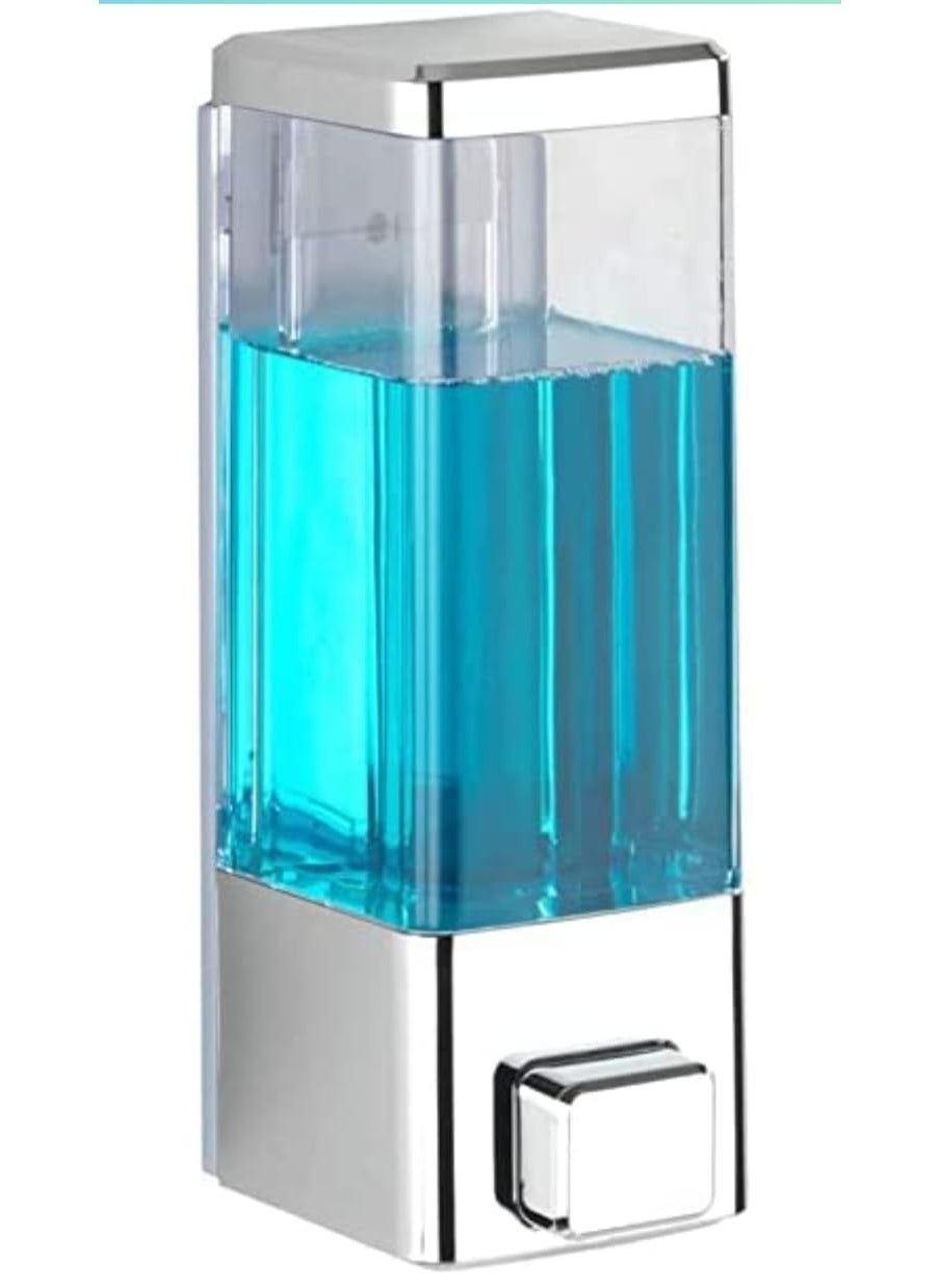 NISHWARE NISHWARE Liquid Hand Wash Soap Dispenser for Bathroom Kitchen Sink Wall Mounted Plastic ABS 350 ML Pack of 2 Chrome Finish  - Image 4