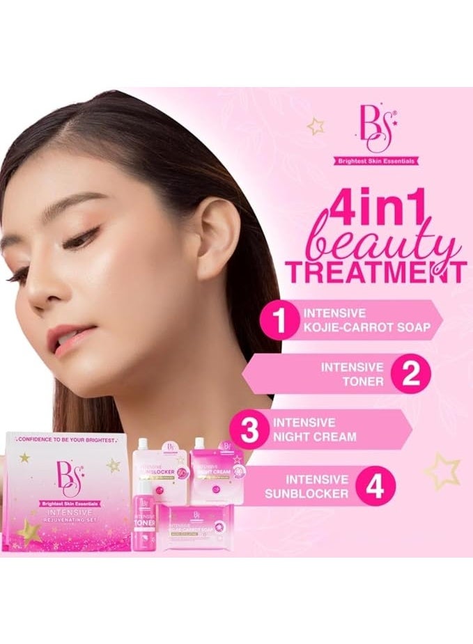 BS Intensive Rejuvenating Set, 4-in-1 Beauty Treatment with Kojie-Carrot Soap, Toner, Night Cream, Sunblocker - Image 3