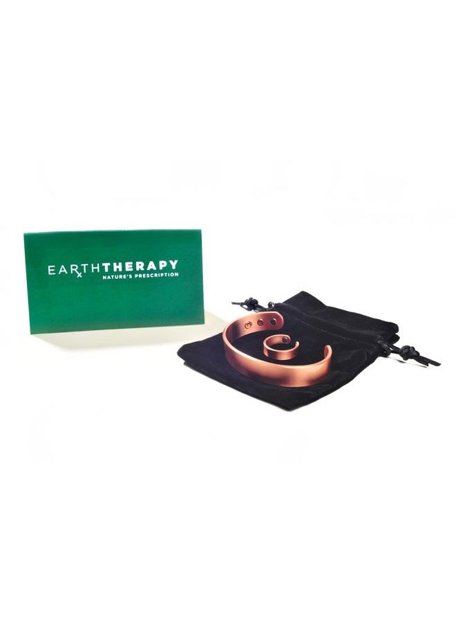 EARTH THERAPY , The Original Pure Copper Magnetic Ring and Bracelet Set for Joint Pain Relief - Slim Minimalist Style - Adjustable - For Men and Women  - Image 2