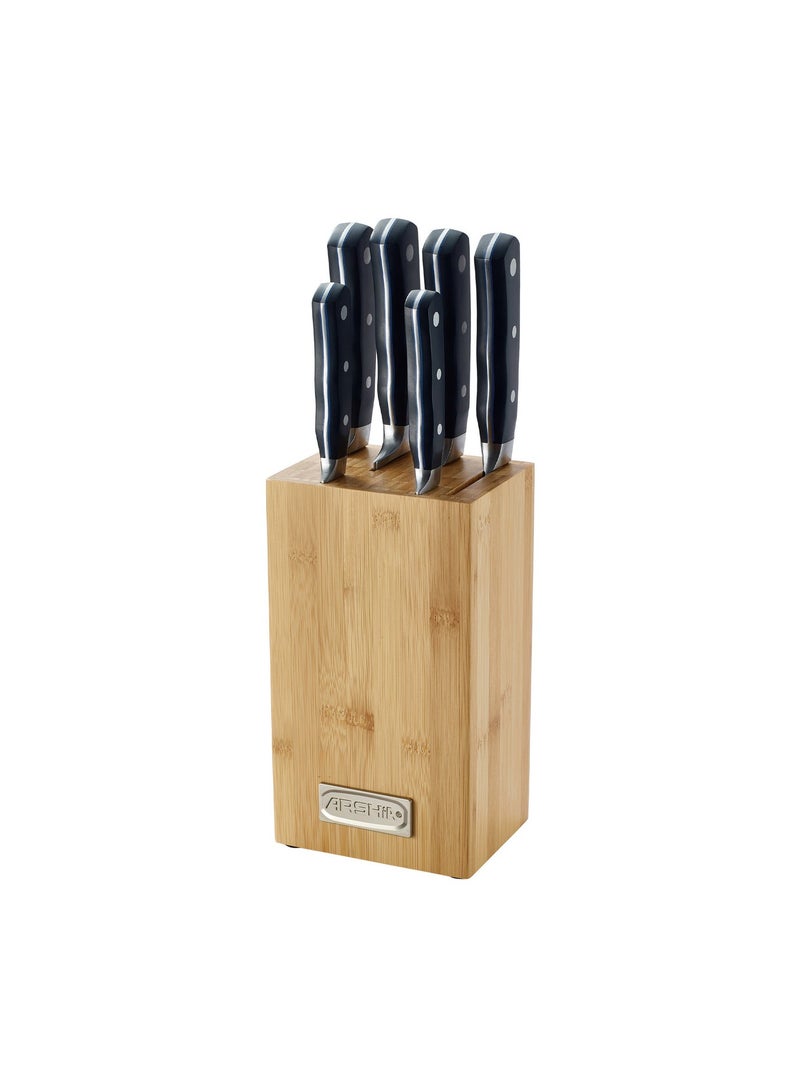 Arshia 7-piece knife set with wooden stand, Arshia 3551 - Image 1