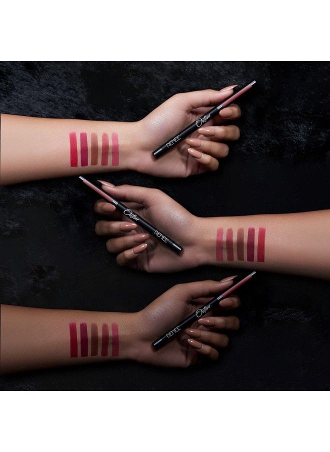 Renee Outline Lip Liner With Built In Sharpener 01 Victoria 0.35Gm; Long Lasting & Smudge Proof; Matte Finish & Rich Color Payoff; One Swipe Application  - Image 5