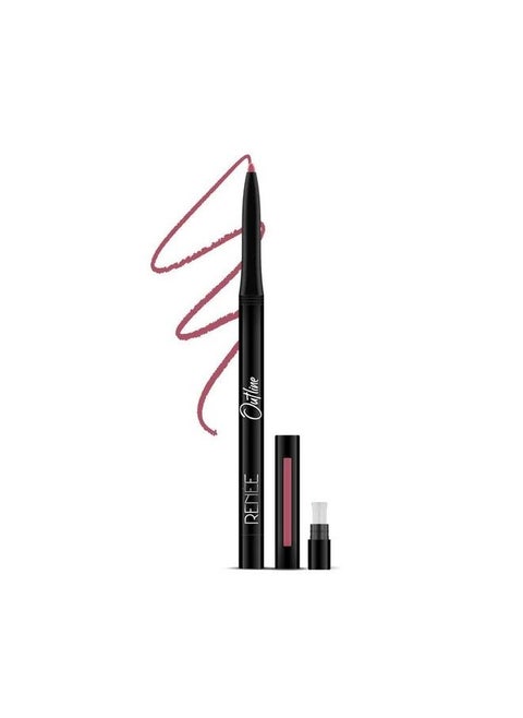 Outline Lip Liner With Built In Sharpener 01 Victoria 0.35Gm; Long Lasting & Smudge Proof; Matte Finish & Rich Color Payoff; One Swipe Application