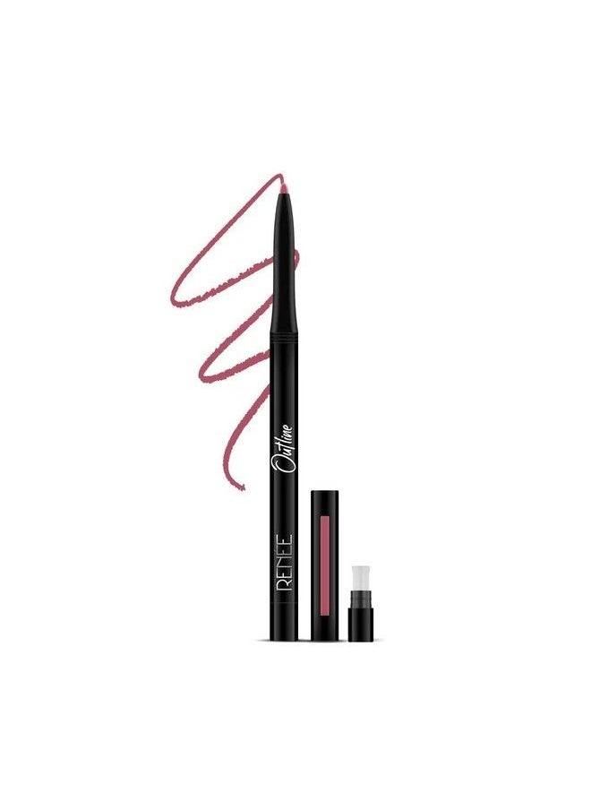 Renee Outline Lip Liner With Built In Sharpener 01 Victoria 0.35Gm; Long Lasting & Smudge Proof; Matte Finish & Rich Color Payoff; One Swipe Application  - Image 1