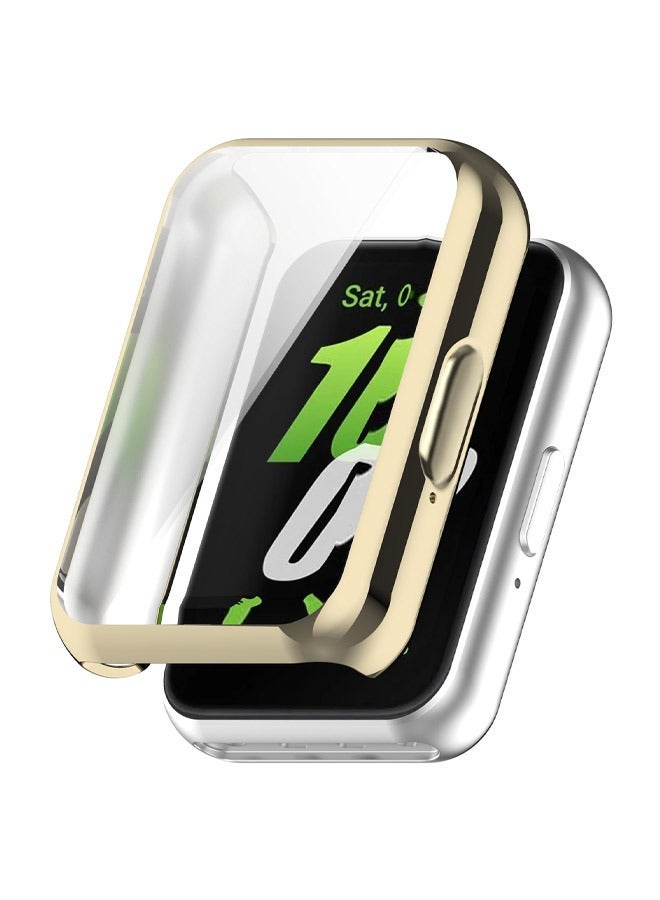 2 Pcs For Samsung Galaxy Fit 3 TPU Protective Case Cleas/Gold - Image 3