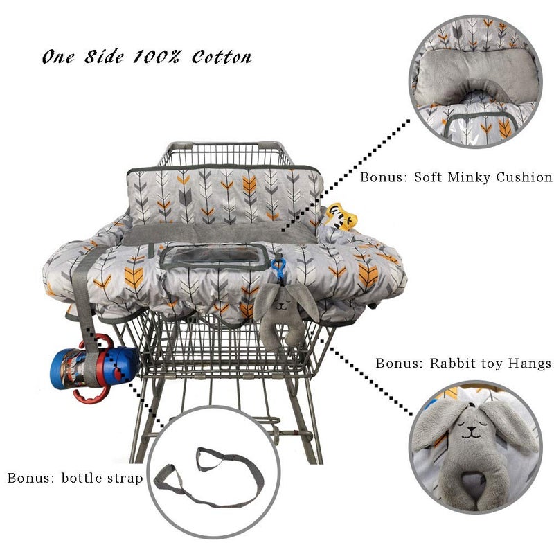 DODO NICI Shopping Cart Cover for Baby, High Chair Cover for Boy Girl, Infant Grocery Cart Cushion with Removable seat Positioner and Cellphone Holder - Image 4