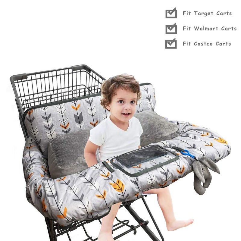 DODO NICI Shopping Cart Cover for Baby, High Chair Cover for Boy Girl, Infant Grocery Cart Cushion with Removable seat Positioner and Cellphone Holder - Image 3