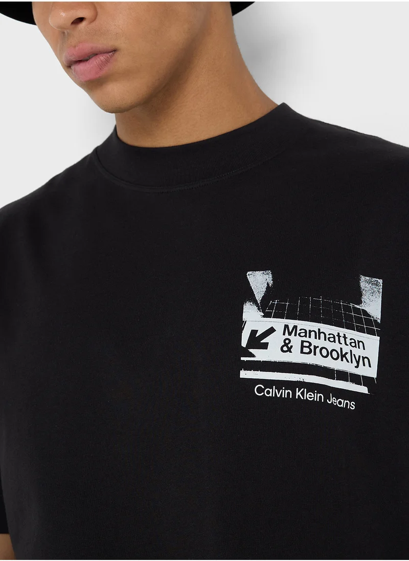 Calvin Klein Jeans Logo Print Crew Neck T-Shirt