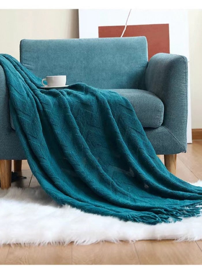 Kutis 1-Piece Lightweight All Season Blanket Sofa Blanket Summer Blanket Blue Acrylic Fiber 180x127 cm  - Image 1