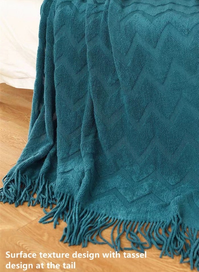 Kutis 1-Piece Lightweight All Season Blanket Sofa Blanket Summer Blanket Blue Acrylic Fiber 180x127 cm  - Image 4