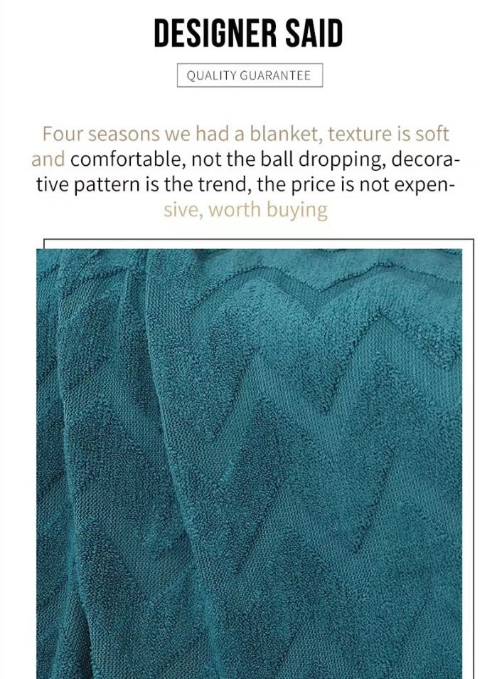 Kutis 1-Piece Lightweight All Season Blanket Sofa Blanket Summer Blanket Blue Acrylic Fiber 180x127 cm  - Image 5