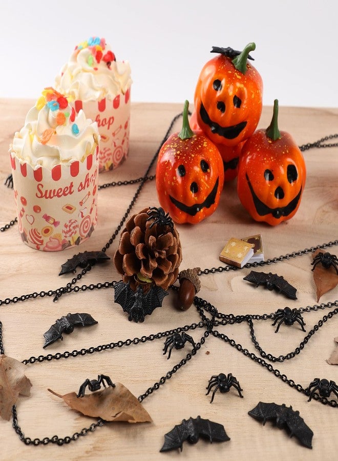 OZIO Halloween Decorations - 200 Pcs Mini Plastic Spiders & Bats for Creepy Scary Prank Toys & Insect Toys Halloween Miniatures - Image 5