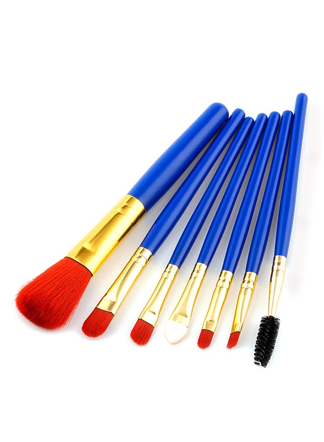 7-Piece Makeup Brush Set Blue/Gold
