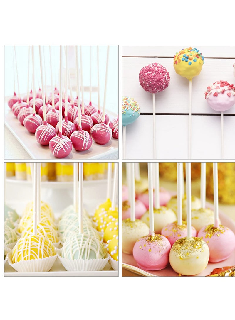 KASTWAVE 300Pcs Cake Pop Sticks and Wrappers Kit, Including 100ct 6-inch Paper Lollipop Sticks Including 100 Parcel Bags ,100 Gold Twist Ties,for Cakepop, Lollipop, Hard Candy, Suckers, Chocolate - Image 2