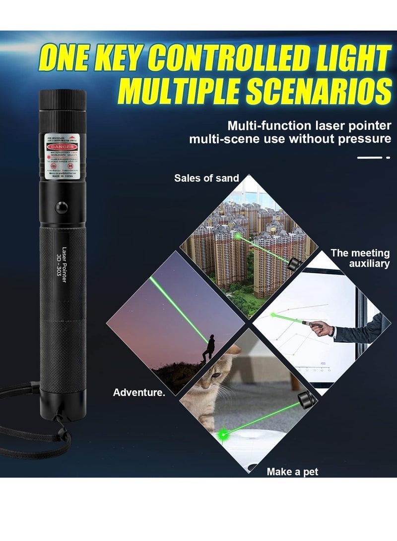 High Power Green Laser Pointer Pen Rechargeable Long Range Beam Torch for Presentation Teaching Astronomy Outdoor Use with USB Charging and Safety Lock - Image 3