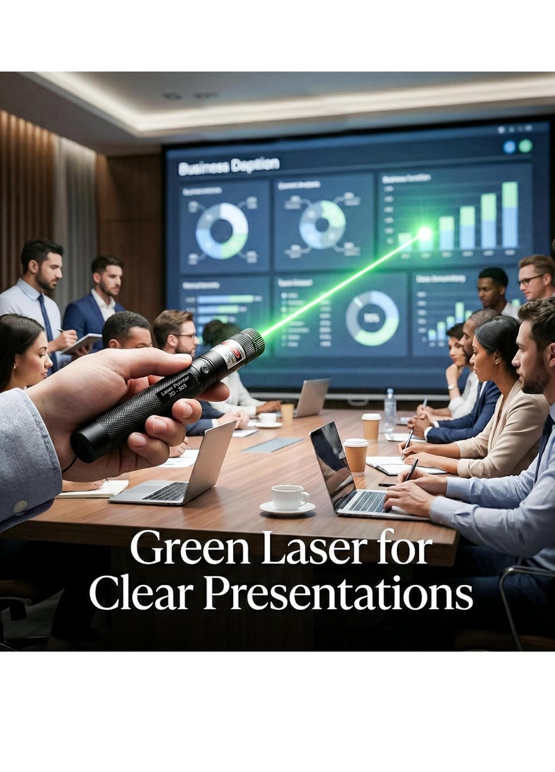 High Power Green Laser Pointer Pen Rechargeable Long Range Beam Torch for Presentation Teaching Astronomy Outdoor Use with USB Charging and Safety Lock - Image 5
