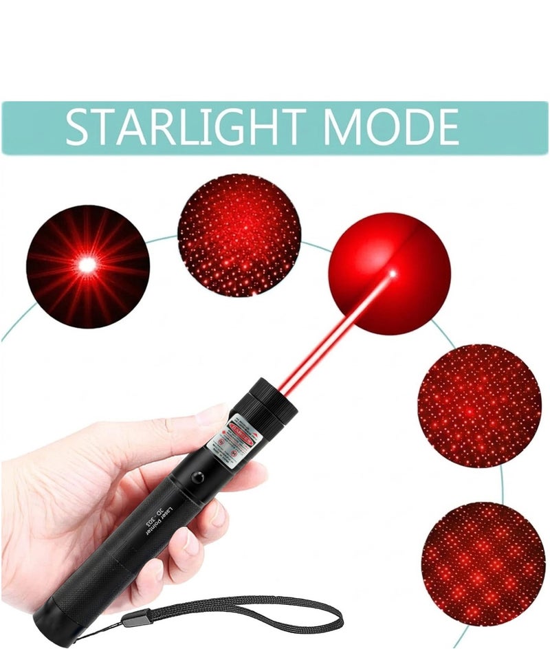 Laser Pointer with Rechargeable Battery – Red Laser Light for Office Presentations, Camping, Astronomy, Pet Play, and Construction Use – Starlight Mode, Key Lock Safety, and Multiple Light Patterns – Adjustable Laser Beam with High Accuracy - Image 5