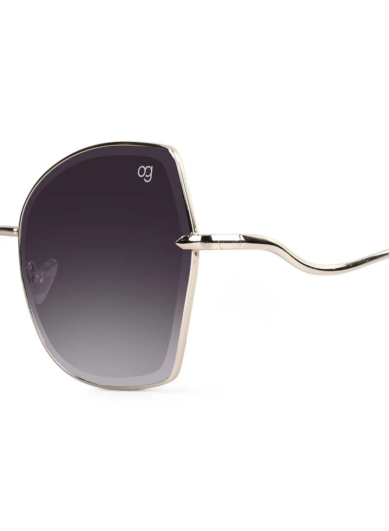 ووجلز نظارات شمسية سوداء كبيرة الحماية من الأشعة فوق البنفسجية للنساء