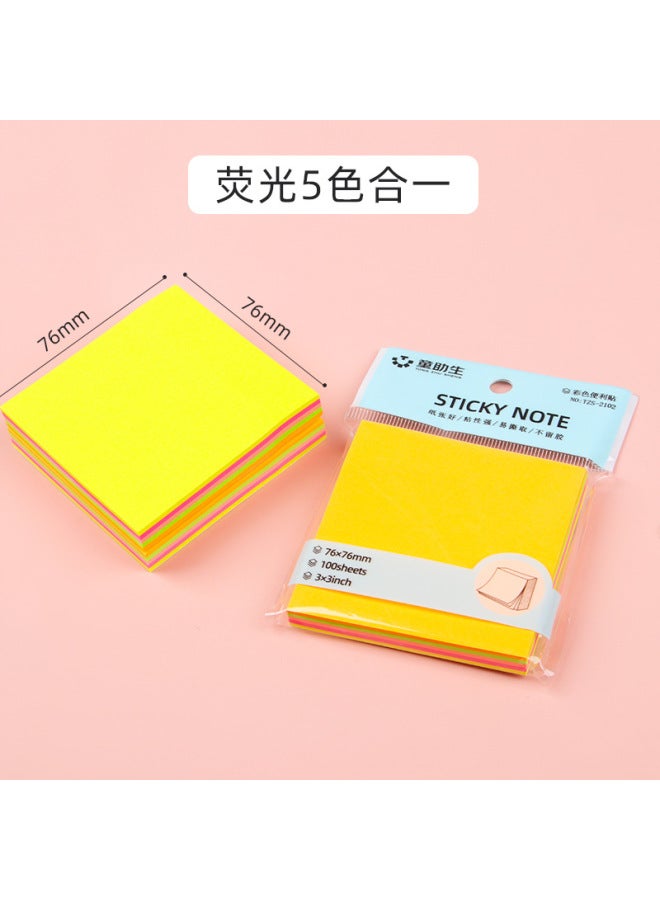 HELPS Morandi Color Sticky Notes Colorful Student Stationery Message Note Notes Office Stickable Hand-tearable Note Paper - Image 1