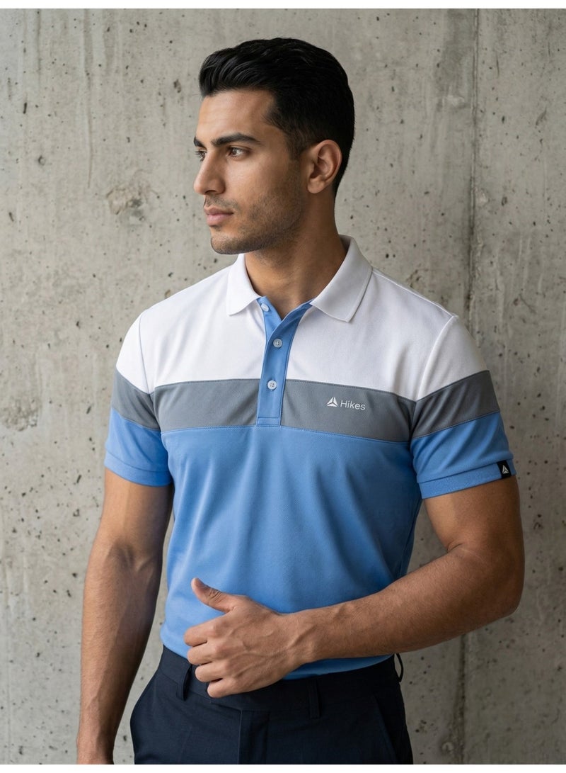 Hikes Premium Polo T Shirt Stretch Fit Breathable Stylish Everyday Smart Casual Wear - Image 1