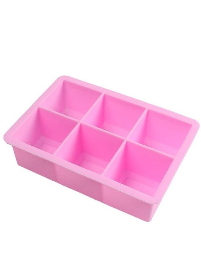 Generic - 1 Pc Silicone Ice Cube Tray Large XXL Ice Cube Tray 6 Compartments Ice Cube Tray for Chilled Drinks, and Cocktails (MultiColor) - Image 1