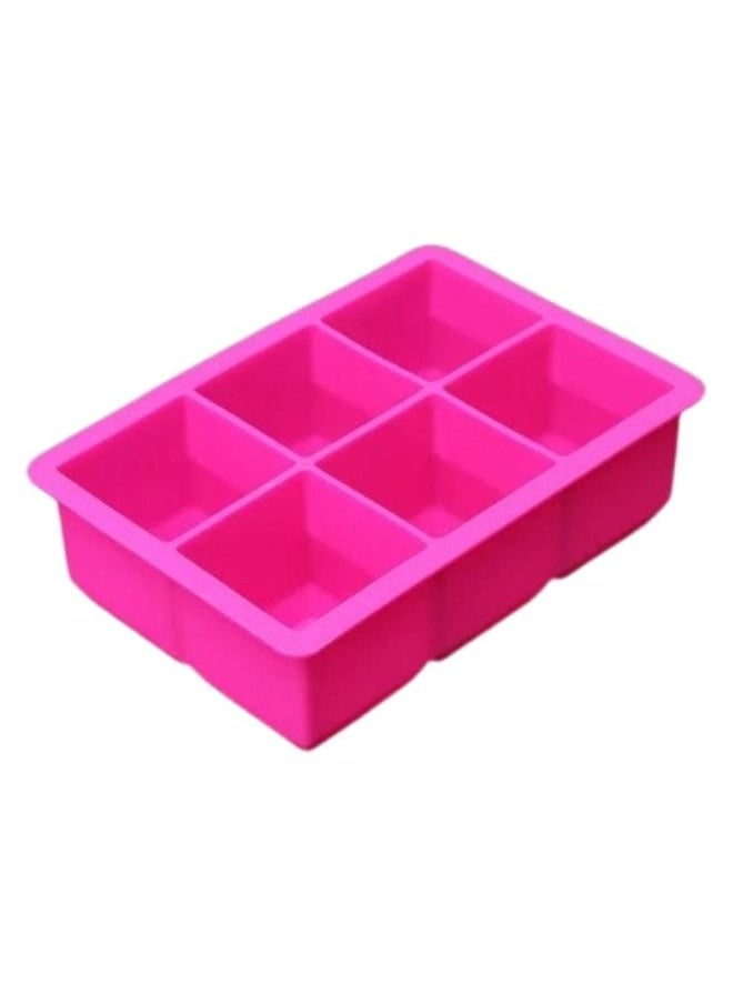 Generic - 1 Pc Silicone Ice Cube Tray Large XXL Ice Cube Tray 6 Compartments Ice Cube Tray for Chilled Drinks, and Cocktails (MultiColor) - Image 1