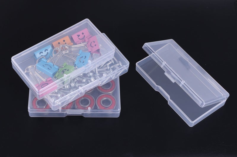 Mini Skater 3.52 ×1.8 ×0.55 Inch High Transparency Visible Plastic Box Small Size Clear Storage Case with Lid Use for Organizing Small Parts,Cotton Swab,Ornaments (4 Pcs) - Image 3