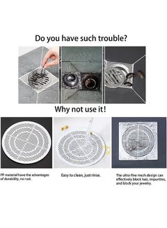 HS 4 Pieces Shower Drain Filter, Shower Hair Extension Mesh Plastic Floor Sink Strainer Can Be Cut Easy To Install And Clean, Fits Different Size Drain Openings, Bathroom, Washbasin, Tub, Kitchen  - Image 3