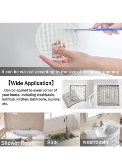 HS 4 Pieces Shower Drain Filter, Shower Hair Extension Mesh Plastic Floor Sink Strainer Can Be Cut Easy To Install And Clean, Fits Different Size Drain Openings, Bathroom, Washbasin, Tub, Kitchen  - Image 4