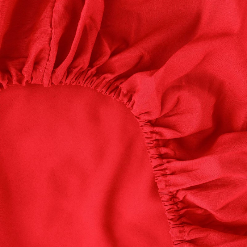 Ghooss Red Full Sheets Extra Soft Bed Sheets Brushed Microfiber 1800 Sheets - Deep Pocket  Wrinkle & Fade Free - 4 Piece-Red Full - Image 4
