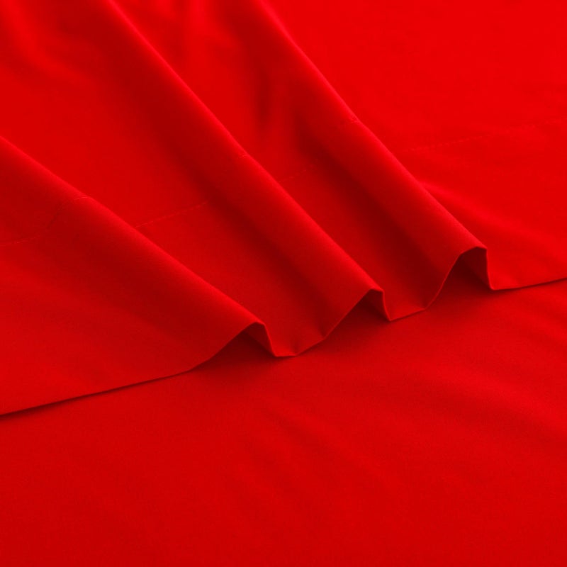 Ghooss Red Full Sheets Extra Soft Bed Sheets Brushed Microfiber 1800 Sheets - Deep Pocket  Wrinkle & Fade Free - 4 Piece-Red Full - Image 3