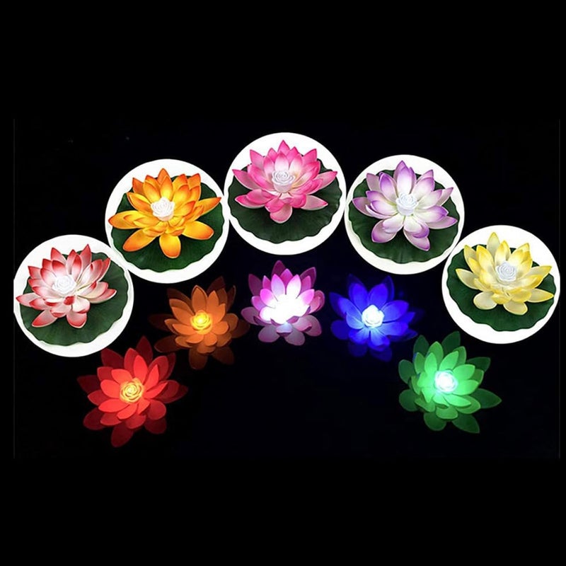 2 Pack 18cm Floating LED Lotus Lights, Color Changing Pond Pool Decor Set - Image 5