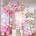 NUTTYBASH Light Pink and Blue Balloon Arch Kit Princess Gold Pink Rose Orange Balloon Garland Kit for Wedding Birthday Baby Shower Gender Reveal Bridal Decorations - Image 2