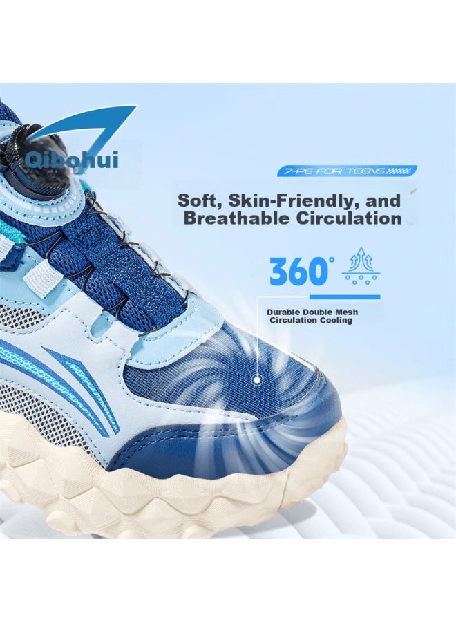 7-pe Boys' Mesh Breathable Sports Shoes Spring New Lightweight Cushioned Kids' Casual Shoes - Image 1
