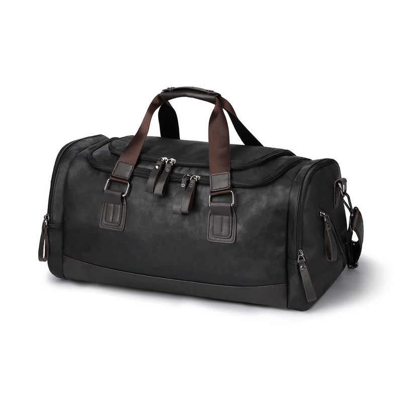 AULUDA Travel Duffel Bag, Vegan Leather Gym, Carry On, Weekender Overnight Luggage Bag, 50cm Lightweight & Large Duffle Water-proof Durable for Men & Women - Image 1