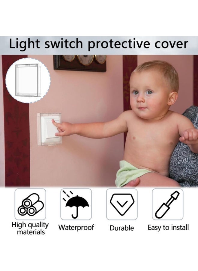 Light Switch Guard Cover, 6Pcs Child Proof Wall Switch Cover, Child Safety Plug Socket Covers, Prevents Accidental Switch Flips by Children and Adults - Image 4
