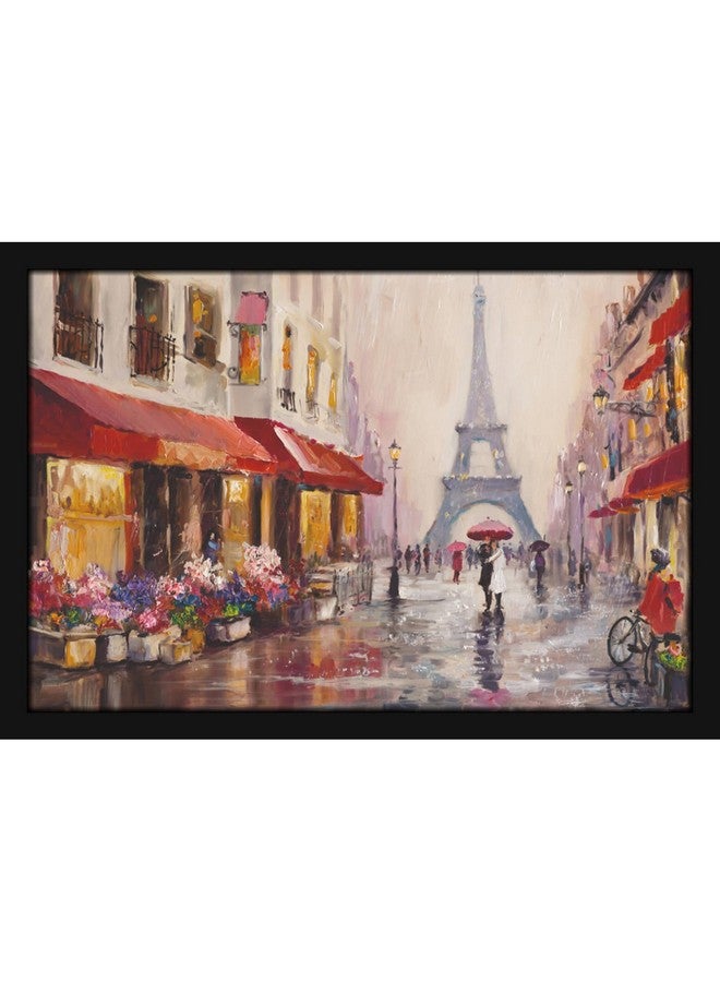 Mad Masters Eiffel Tower Paris Italy Painting Hanging Photo Frame Decorative Item for Living Room, Bedroom, Home Decor and Wall Decoration (MM 1166, 12x18 Inch, Paper, With Plexi Glass) - Image 1