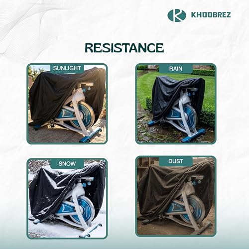 KHOOBREZ Polyvinyl Chloride (Pvc) Waterproof, Indoor And Outdoor Exercise Cycle And Bike Cover Ebc(Black) - Image 5